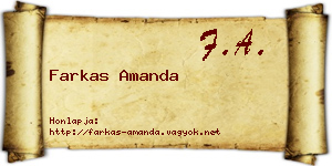Farkas Amanda névjegykártya
